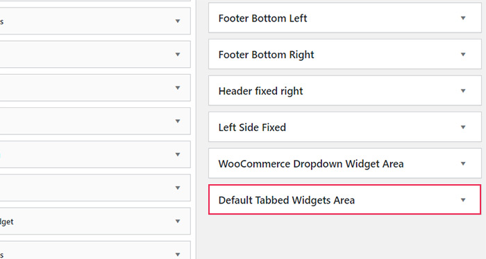 Default Tabbed Widgets Area