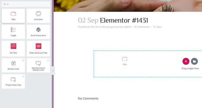 Elementor Search Tabs