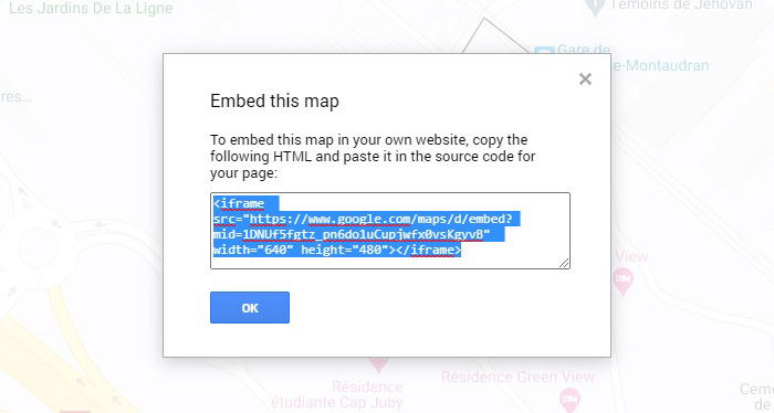 Embed Code Map