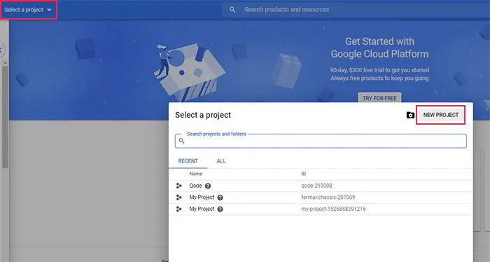 Google Cloud New Project