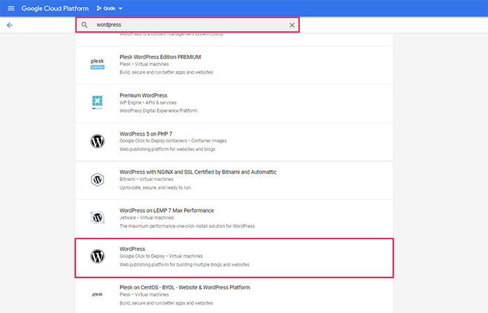Google Cloud WordPress