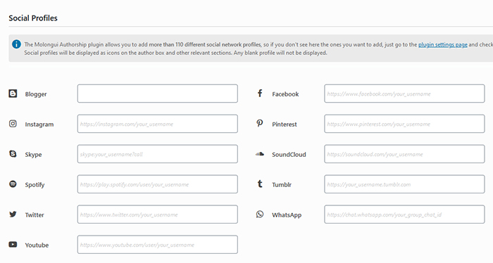 Molongui Authorship Social Profiles