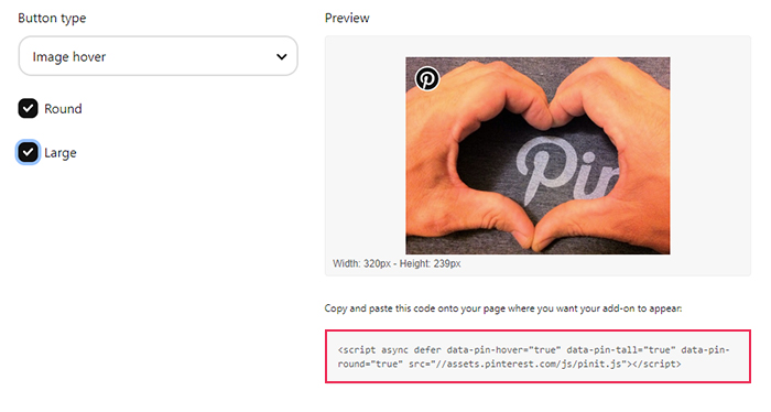 Pinterest Widget Builder Button Type Code