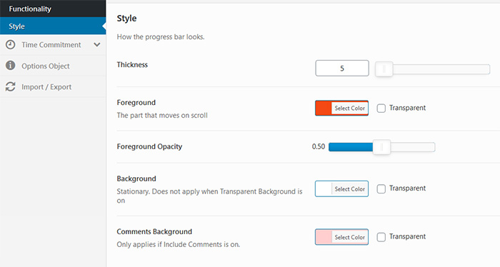 Progress Bar Shortcode Functionality