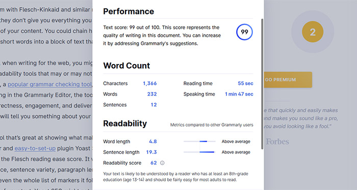 Readability Score