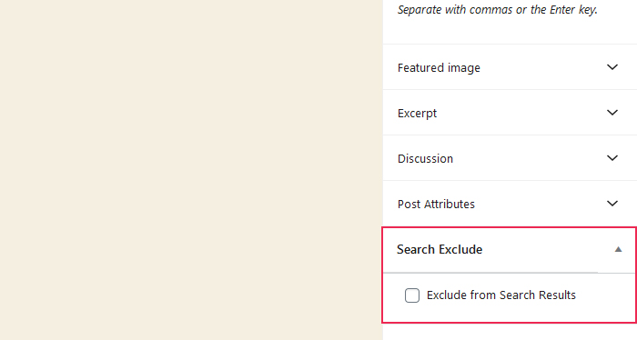 Search Exclude Post