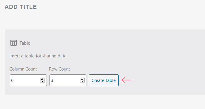 Table Custom Values