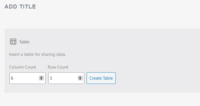 Table Custom Values