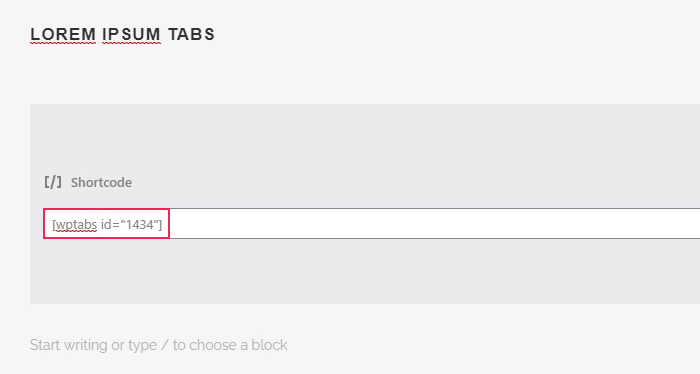 Tabs Shortcode