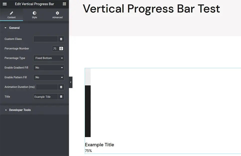 Vertical Progress Bar Backend