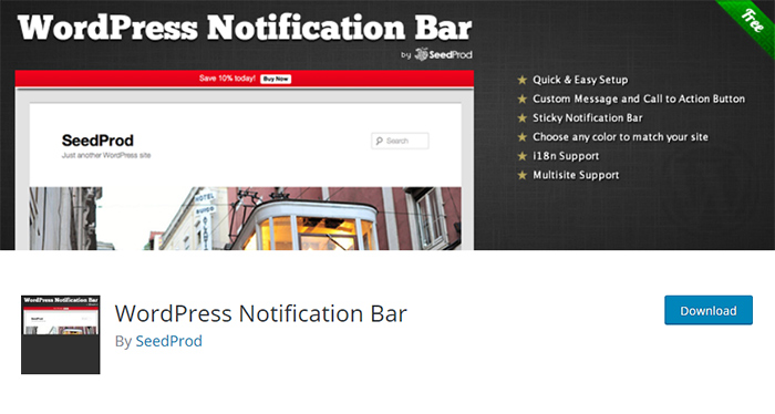 WordPress Notification Bar