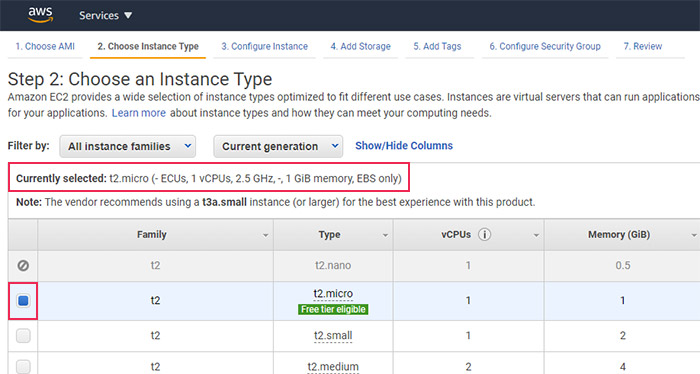 Choose Instance Type