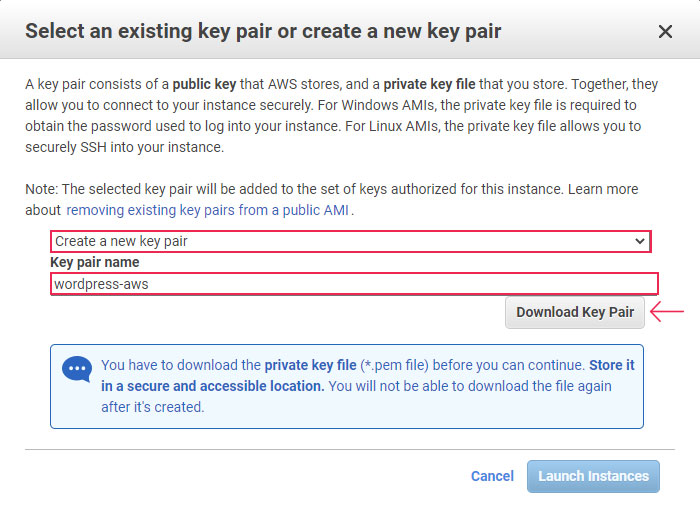 Create Key Pair