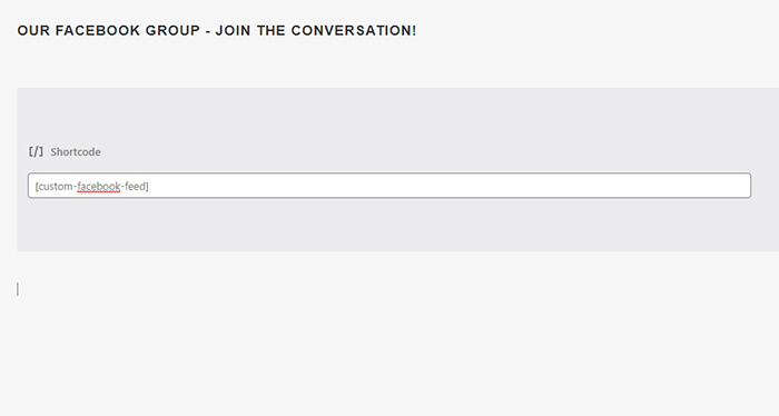 Custom Facebook Feed Shortcode