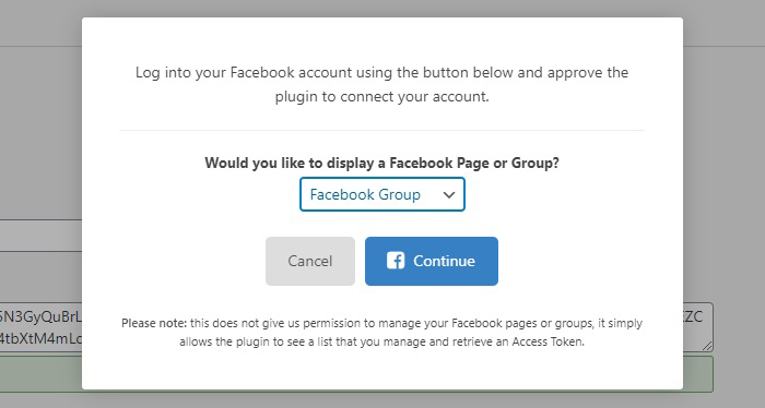 Display Facebook Group
