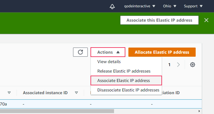 Elastic IP Address Associate