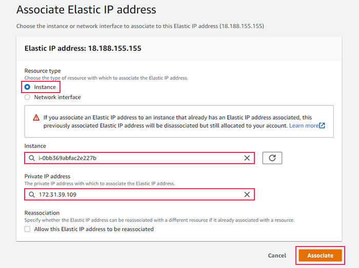 Elastic IP Address Instance