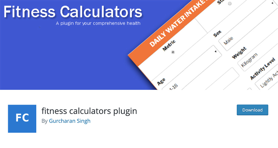 Fitness Calculators Plugin