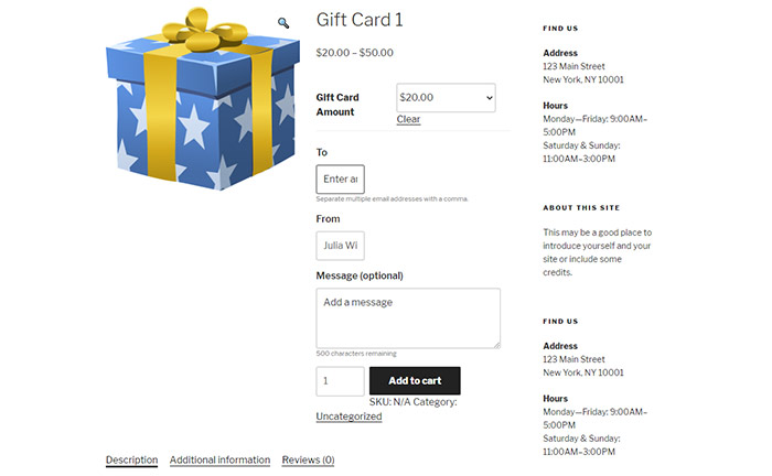 Gift Card Preview