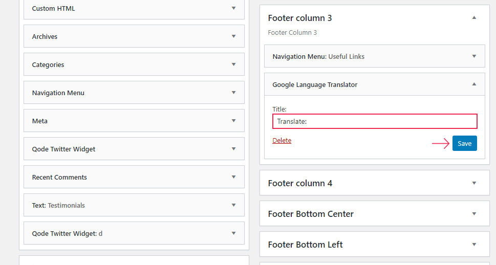 Google Language Translator Widget