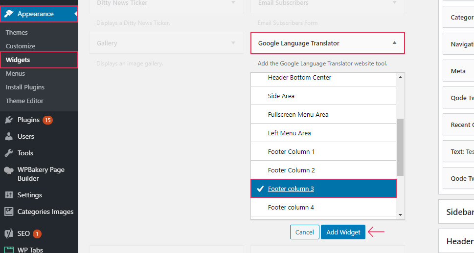 Google Language Translator Widget