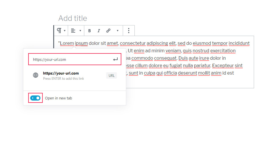 Gutenberg Linking New Tab