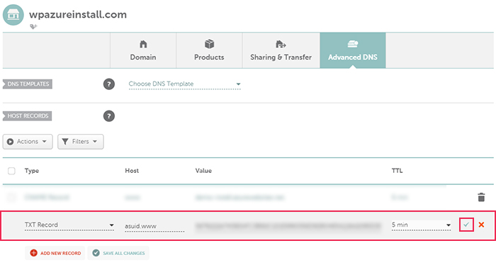 Mapping a Domain TXT Record