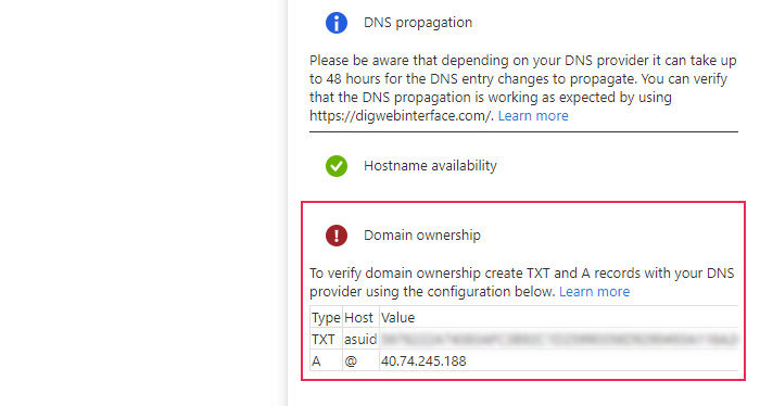 Mapping a Domain Validate