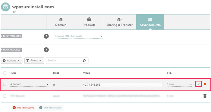 Mapping a Domain a Record