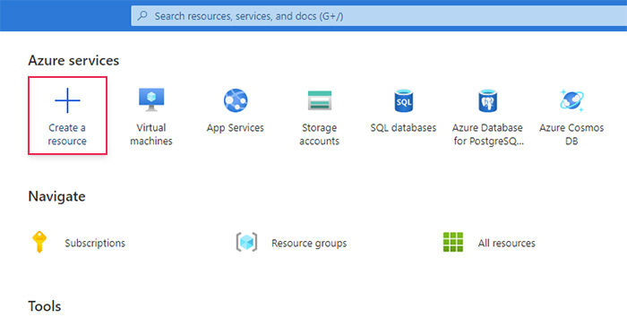Microsoft Azure Create a Resource
