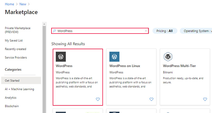 Microsoft Azure WordPress