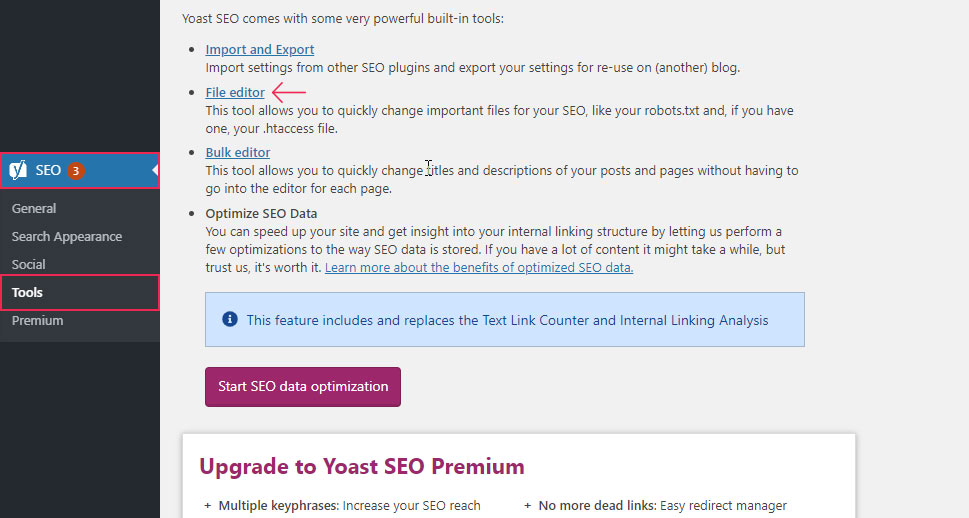 Yoast SEO File Editor