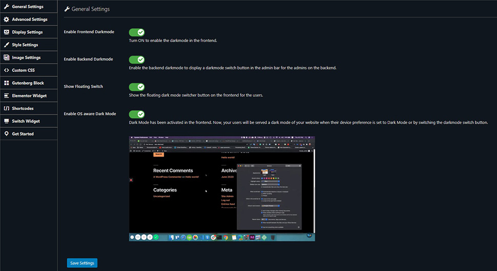 Backend Dark Mode