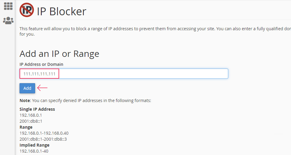 Cpanel Add IP