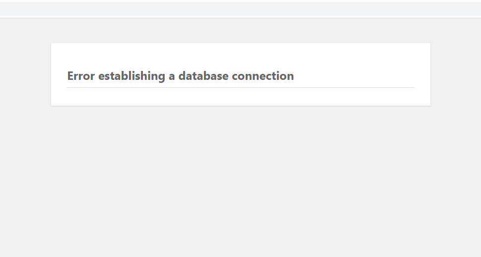 Database Connection Error