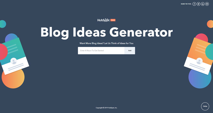 HubSpot’s Blog Ideas Generator