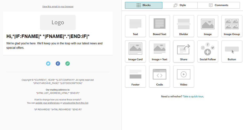 MailChimp Editor