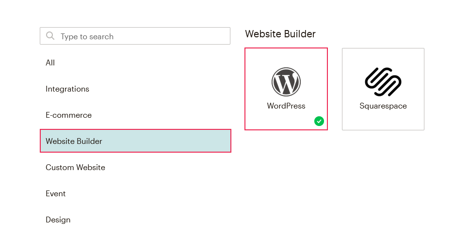 MailChimp Website Builder