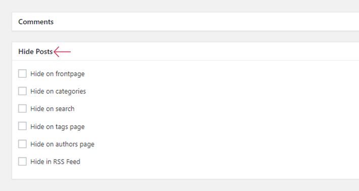 WordPress Hide posts plugin