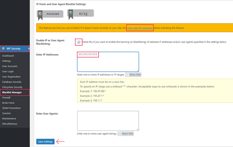 Plugin WP Security