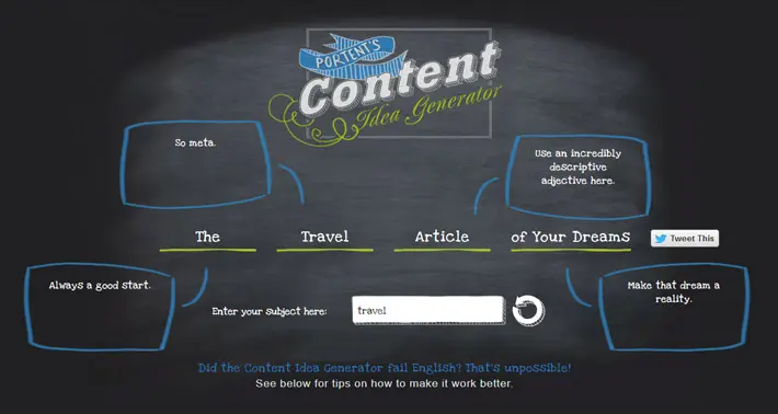 Portent’s Content Idea Generator