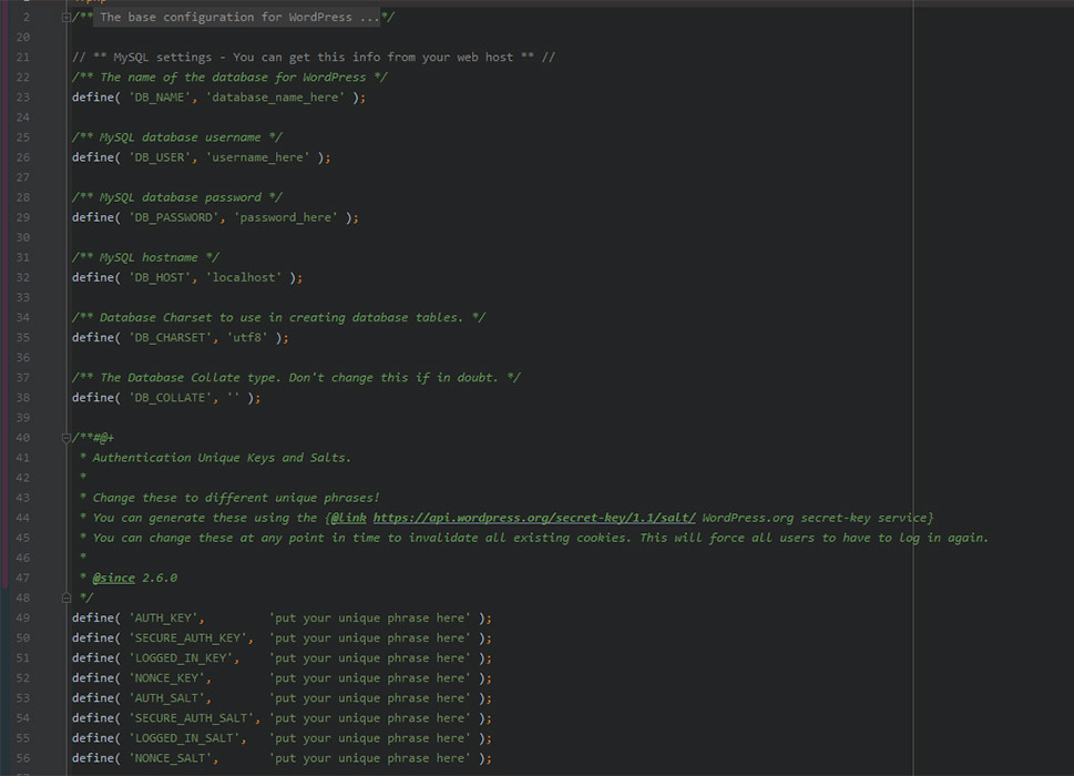 WP Config Sample.php