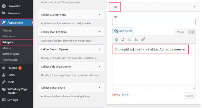 How To Add Copyright Symbol In Wordpress Footer