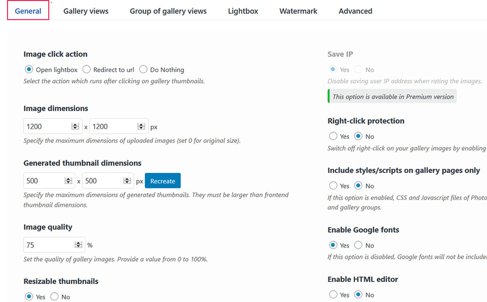 10Web Global Settings