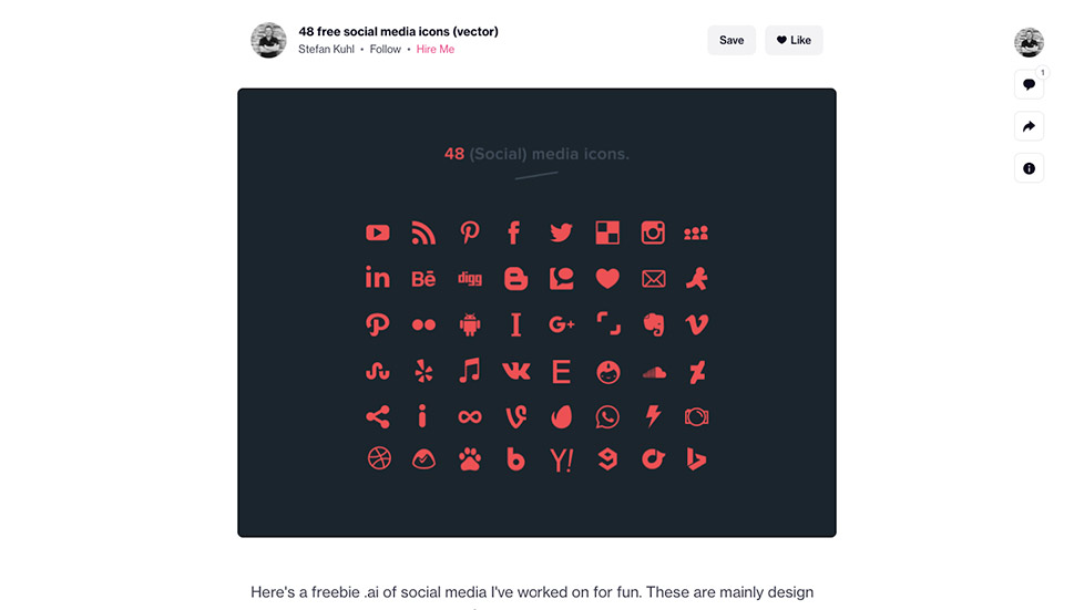 48 Free Social Media Icons (Vector) by Stefan Kuhl