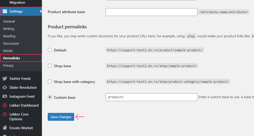 All In One WP Migration Settings Permalinks
