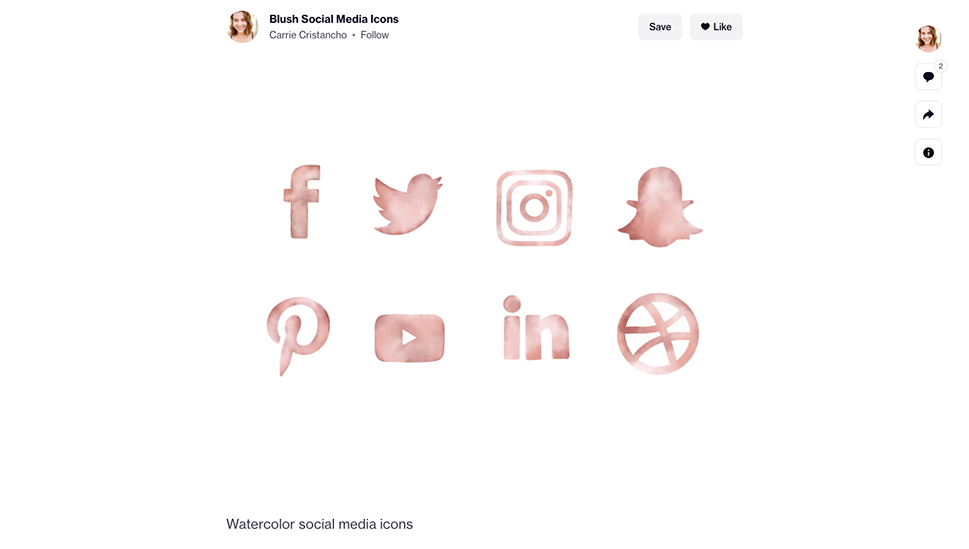 Blush Social Media Icons