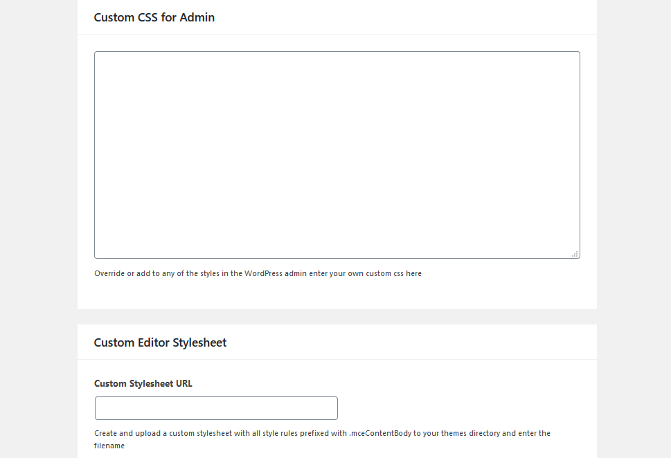 Custom CSS for Admin