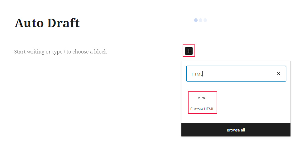 Custom HTML Block