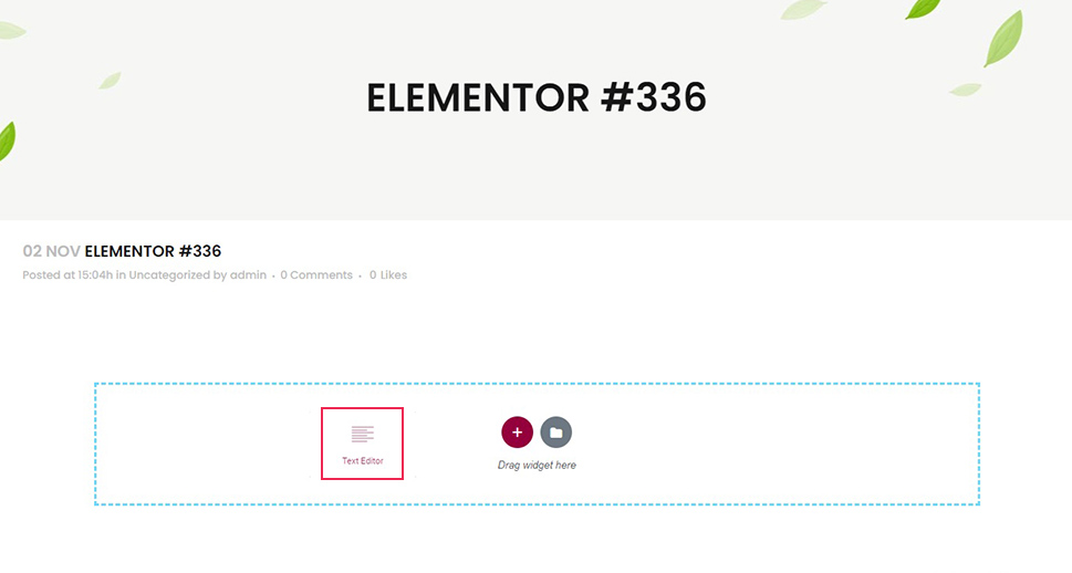 Elementor Text Editor Added